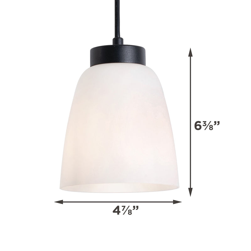 AFX Colleen 5in 1-Light Pendant | Modern Black Steel and Frosted Glass | Kitchen Island & Dining Room | 5 x 5 x 6 in | Model CEEP05MBBK