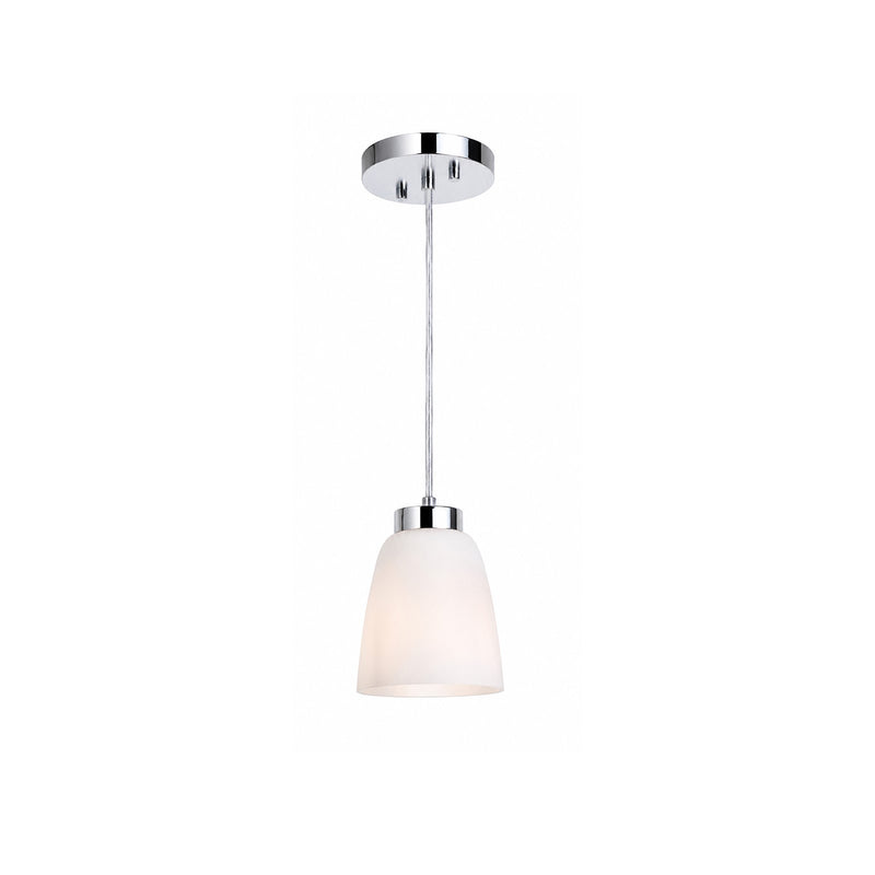 AFX Colleen 5in 1-Light Pendant | Modern Polished Chrome Steel and Frosted Glass | Kitchen Island & Dining Room | 5 x 5 x 6 in | Model CEEP05MBPC