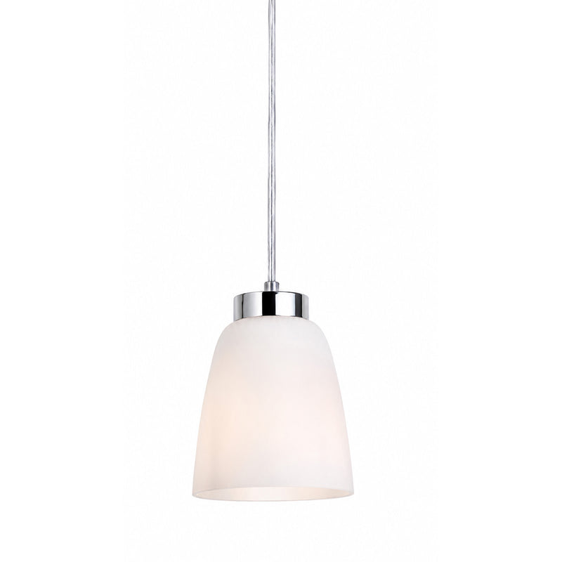 AFX Colleen 5in 1-Light Pendant | Modern Polished Chrome Steel and Frosted Glass | Kitchen Island & Dining Room | 5 x 5 x 6 in | Model CEEP05MBPC