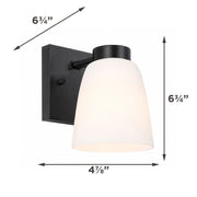 AFX Colleen 5in 1-Light Wall Sconce | Transitional Black and White Glass | Hallway & Foyer | 5 x 6.75 x 6.75 in | Model CEES0506MBBK
