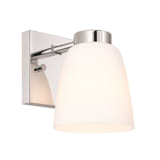 AFX Colleen 5in 1-Light Wall Sconce | Transitional Polished Chrome and White Glass | Hallway & Foyer | 5 x 6.75 x 6.75 in | Model CEES0506MBPC