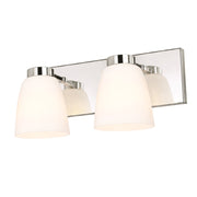 AFX Colleen 16in 2-Light Vanity Light | Transitional Polished Chrome and White Glass | Bathroom & Powder Room | Model CEEV1606MBPC