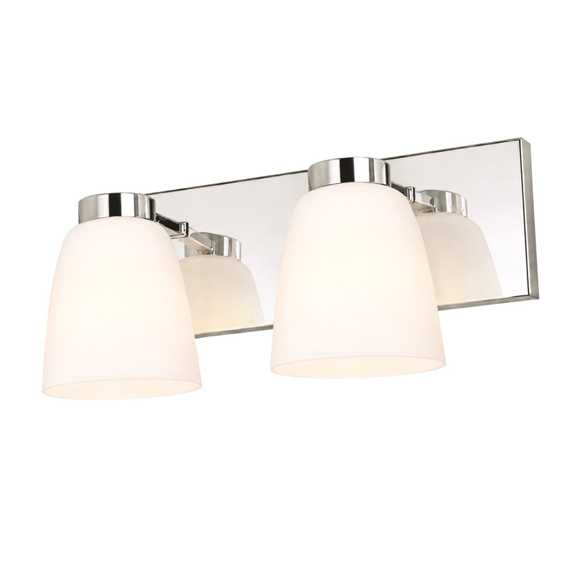 AFX Colleen 16in 2-Light Vanity Light | Transitional Polished Chrome and White Glass | Bathroom & Powder Room | Model CEEV1606MBPC