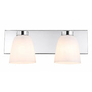 AFX Colleen 16in 2-Light Vanity Light | Transitional Polished Chrome and White Glass | Bathroom & Powder Room | Model CEEV1606MBPC