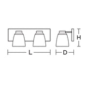AFX Colleen 16in 2-Light Vanity Light | Transitional Polished Chrome and White Glass | Bathroom & Powder Room | Model CEEV1606MBPC