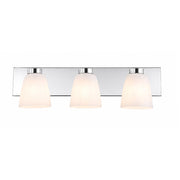 AFX Colleen 24in 3-Light Vanity Light | Transitional Polished Chrome and White Glass | Bathroom & Powder Room | Model CEEV2406MBPC