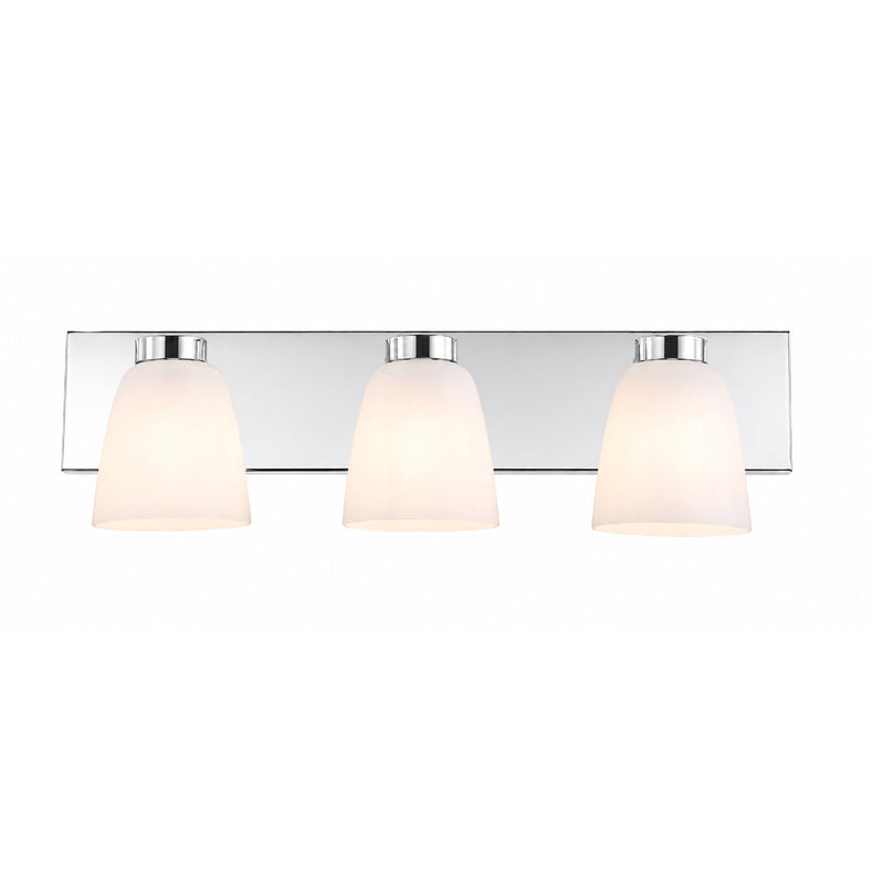 AFX Colleen 24in 3-Light Vanity Light | Transitional Polished Chrome and White Glass | Bathroom & Powder Room | Model CEEV2406MBPC