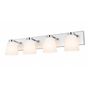 AFX Colleen 32in 4-Light Vanity Light | Transitional Polished Chrome and White Glass | Bathroom & Powder Room | Model CEEV3206MBPC