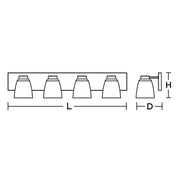AFX Colleen 32in 4-Light Vanity Light | Transitional Polished Chrome and White Glass | Bathroom & Powder Room | Model CEEV3206MBPC