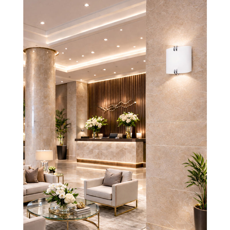 AFX Lighting Century 1Lt 12'' LED Wall Sconce, Polished Chr/Wht
