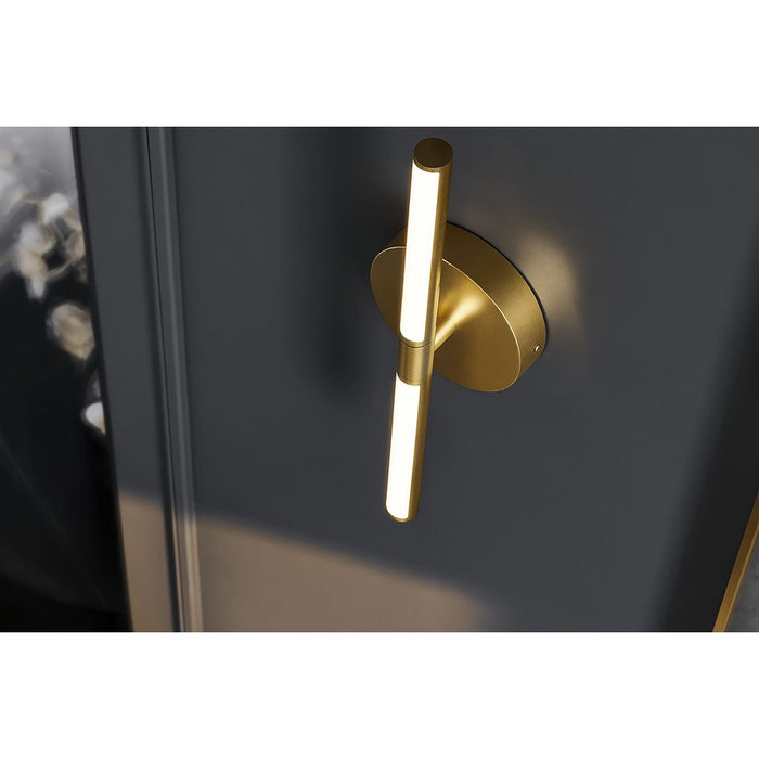 AFX Lighting Chicago 1Lt 17" LED Vanity Light, Brass/White