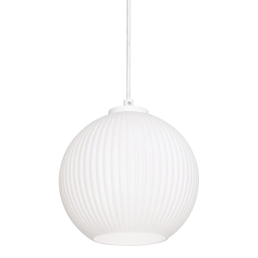 AFX Lighting Cleo 8" Med Base Pendant, White/White - CLEP08WH