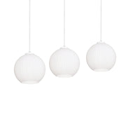 AFX Cleo 36in Linear 3-Light Multi Pendant | Modern White Steel and Frosted Glass | Dining Room & Kitchen Island | Model CLEP08WHLNR3