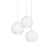 AFX Cleo 24in Round 3-Light Multi Pendant | Modern White Steel and Frosted Glass | Dining Room & Kitchen Island | Model CLEP08WHRND3
