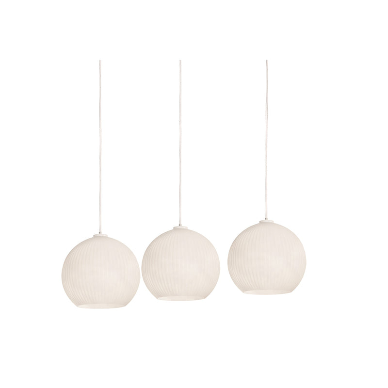AFX Lighting Cleo 31in 3-Light Round Pendant | Contemporary White Steel and Frosted Glass | Kitchen Island & Dining Room | Model CLEP13WHRND3