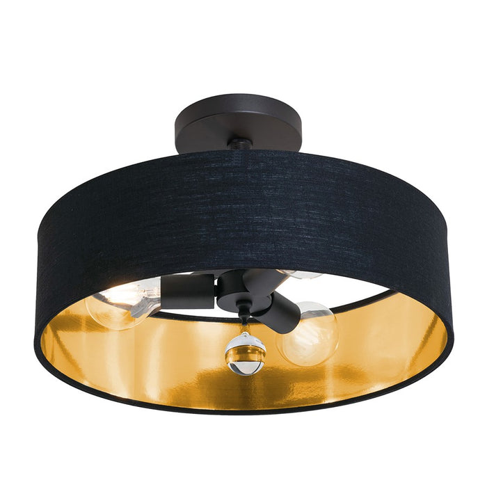 AFX Lighting Celine 3 Light 18" Pendant, Black/Black/Gold