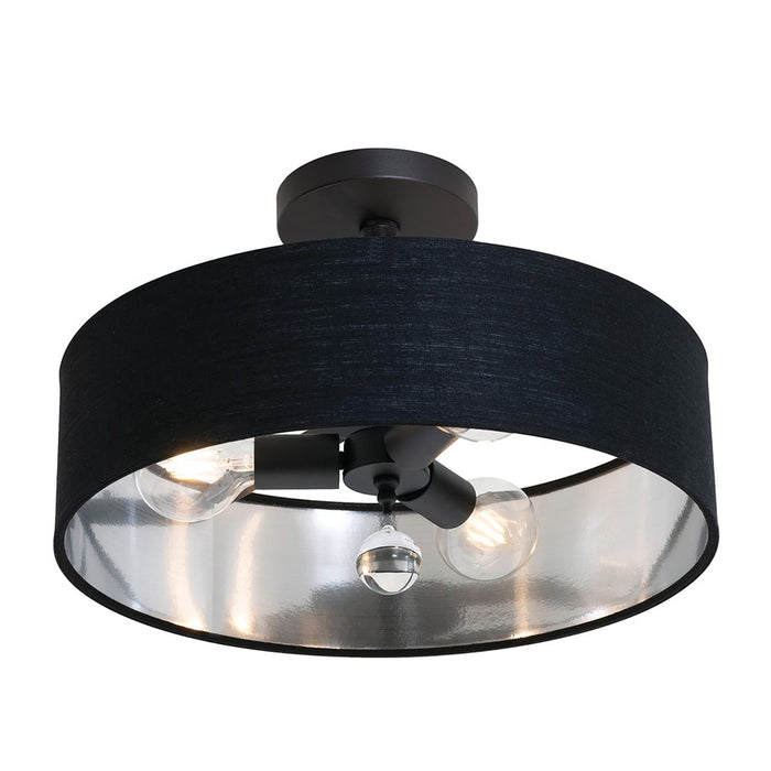 AFX Lighting Celine 3 Light 18" Pendant, Black/Black/Silver