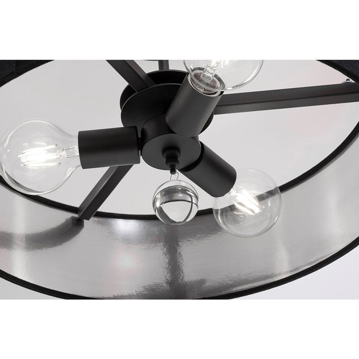 AFX Lighting Celine 3 Light 18" Pendant, Black/Black/Silver