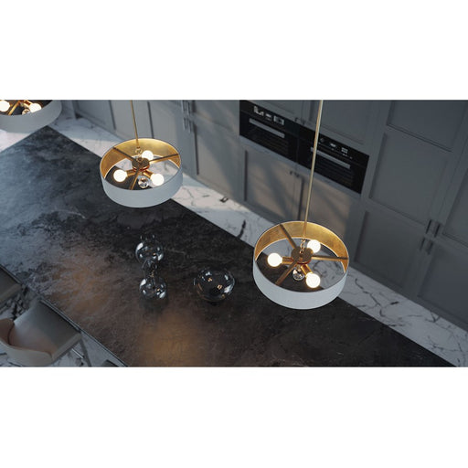 AFX Lighting Celine 3 Light 18" Pendant, Black/White/Gold