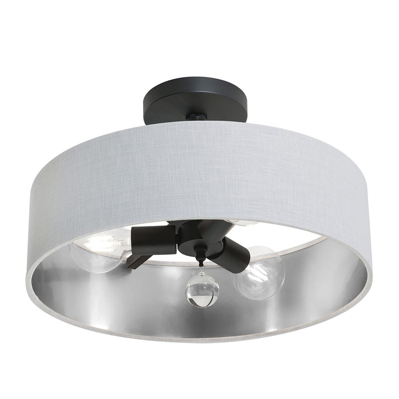 AFX Lighting Celine 3 Light 18" Pendant, Black/White/Silver