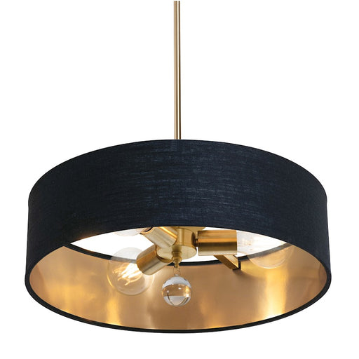 AFX Lighting Celine 3 Light 18" Pendant, Brass/Black/Gold - CLNP18MBSB-BKGD