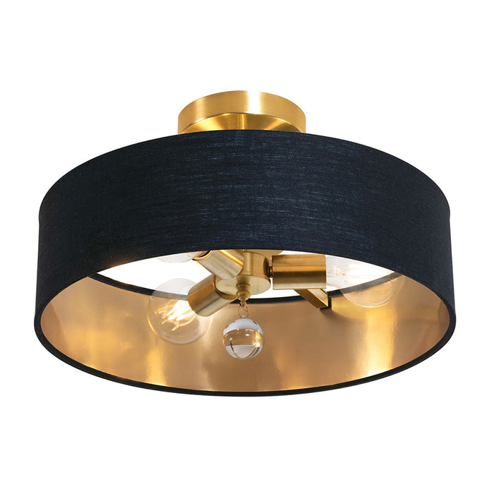 AFX Lighting Celine 3 Light 18" Pendant, Brass/Black/Gold