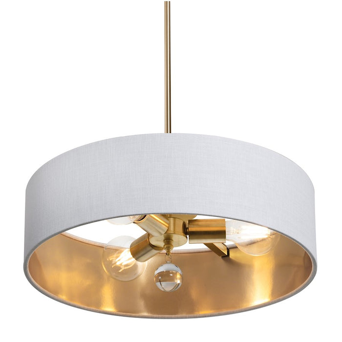 AFX Lighting Celine 3 Light 18" Pendant, Brass/White/Gold - CLNP18MBSB-WHGD