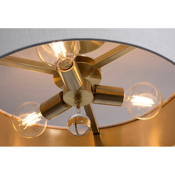 AFX Lighting Celine 3 Light 18" Pendant, Brass/White/Gold