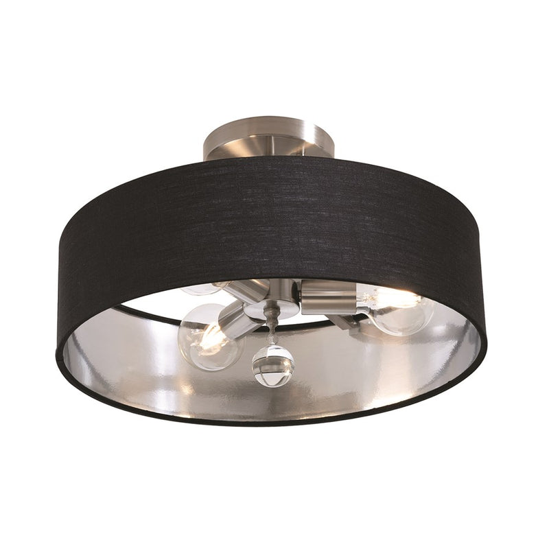 AFX Lighting Celine 3 Light 18" Pendant, Nickel/Black/Silver