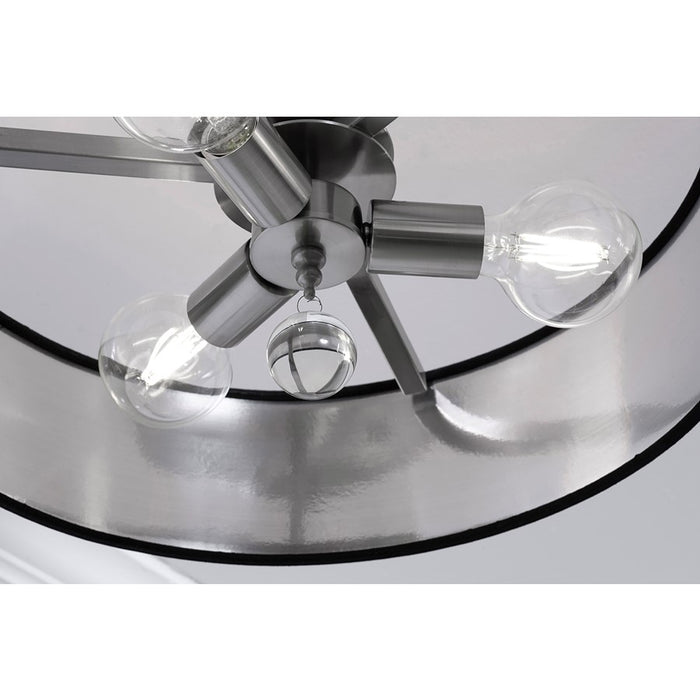 AFX Lighting Celine 3 Light 18" Pendant, Nickel/Black/Silver