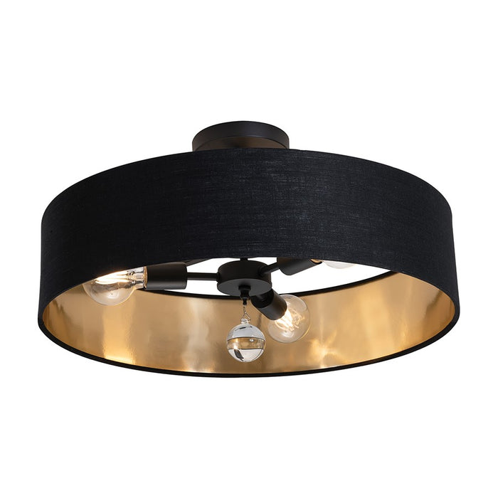 AFX Lighting Celine 3 Light 24" Pendant, Black/Black/Gold