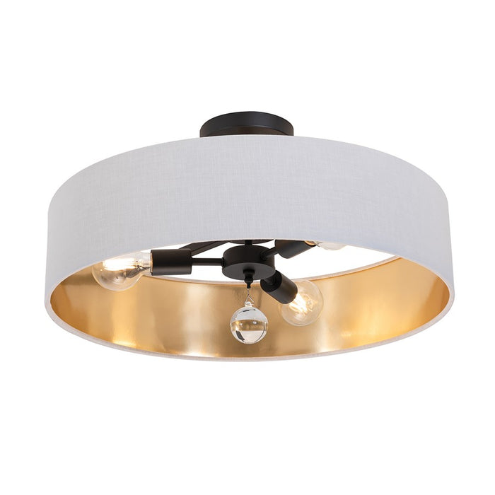 AFX Lighting Celine 3 Light 24" Pendant, Black/White/Gold