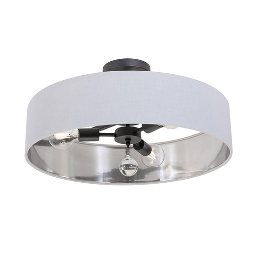 AFX Lighting Celine 3 Light 24" Pendant, Black/White/Silver