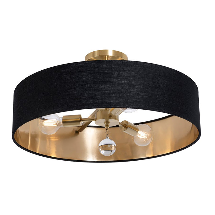 AFX Lighting Celine 3 Light 24" Pendant, Brass/Black/Gold
