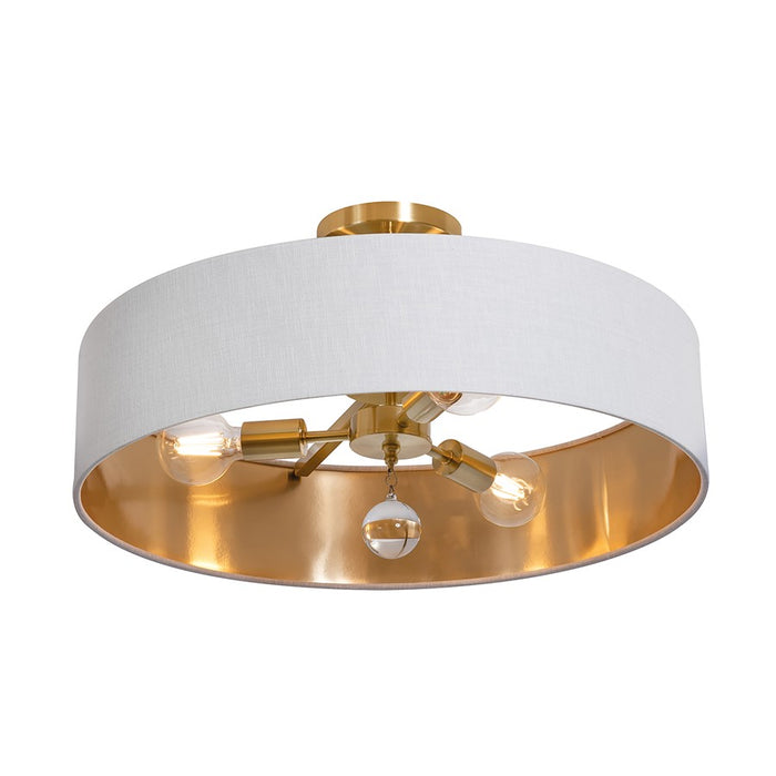 AFX Lighting Celine 3 Light 24" Pendant, Brass/White/Gold
