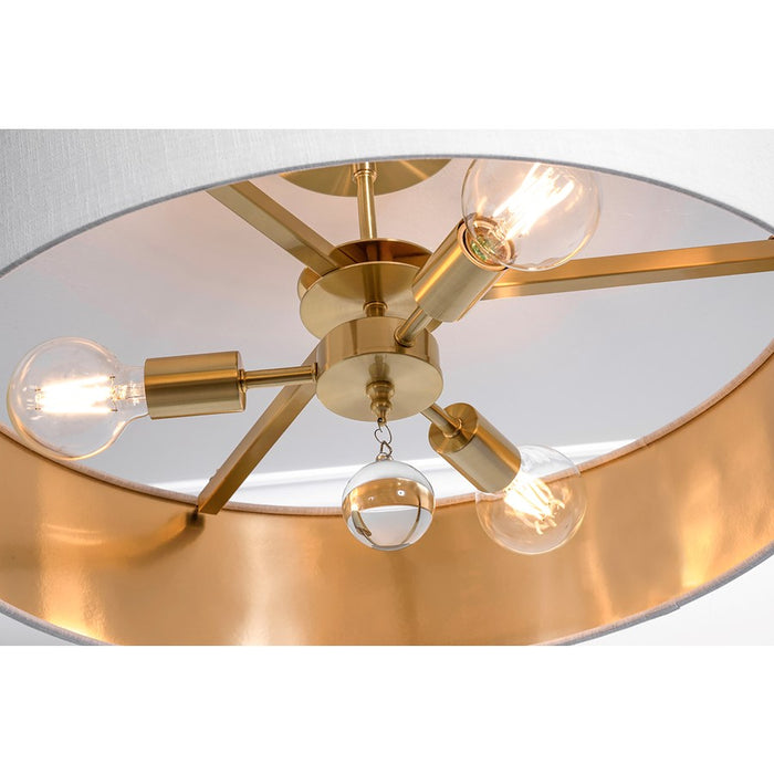 AFX Lighting Celine 3 Light 24" Pendant, Brass/White/Gold