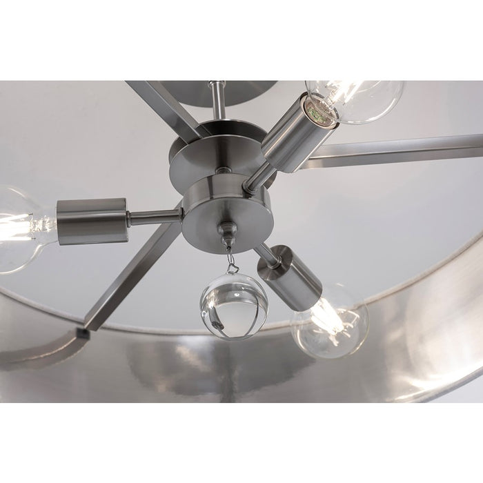 AFX Lighting Celine 3 Light 24" Pendant, Nickel/White/Silver
