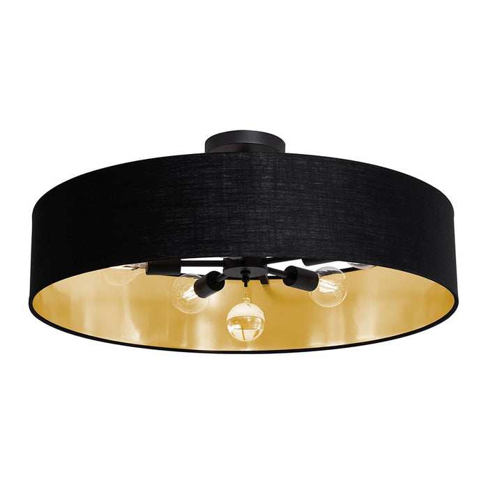 AFX Lighting Celine 5 Light 30" Pendant, Black/Black/Gold
