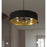 AFX Lighting Celine 5 Light 30" Pendant, Black/Black/Gold