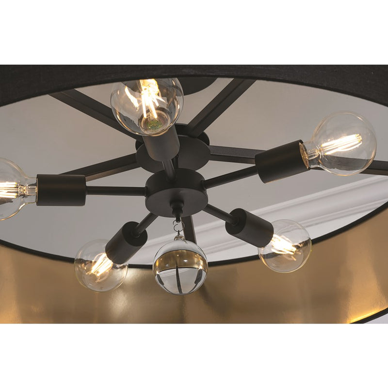 AFX Lighting Celine 5 Light 30" Pendant, Black/Black/Gold