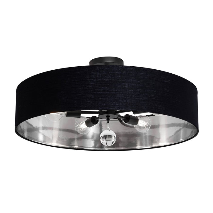 AFX Lighting Celine 5 Light 30" Pendant, Black/Black/Silver