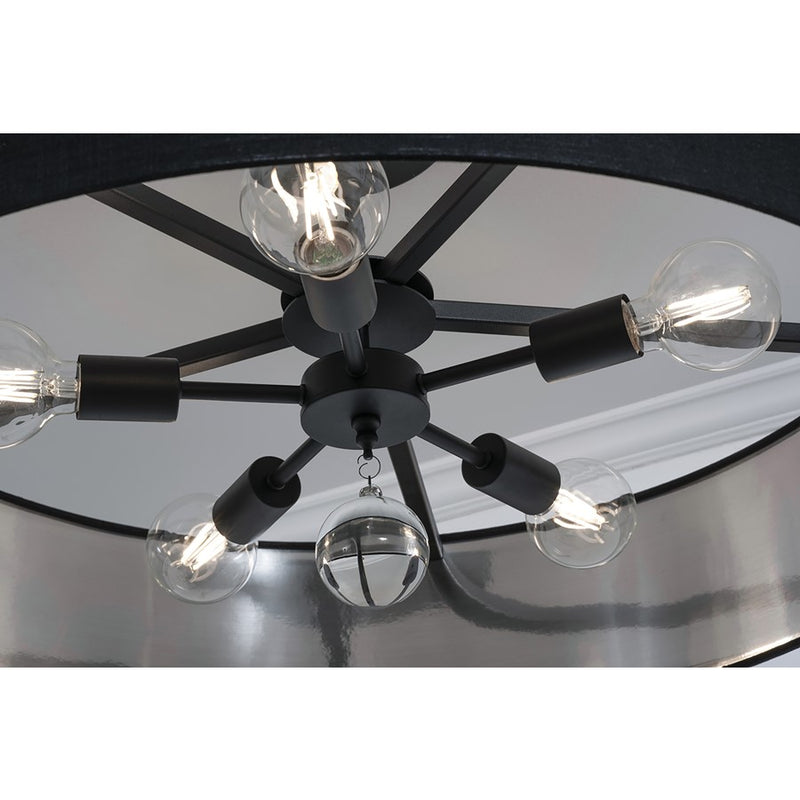 AFX Lighting Celine 5 Light 30" Pendant, Black/Black/Silver