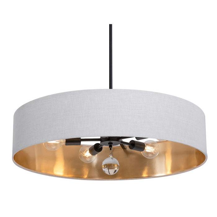 AFX Lighting Celine 5 Light 30" Pendant, Black/White/Gold - CLNP30MBBK-WHGD