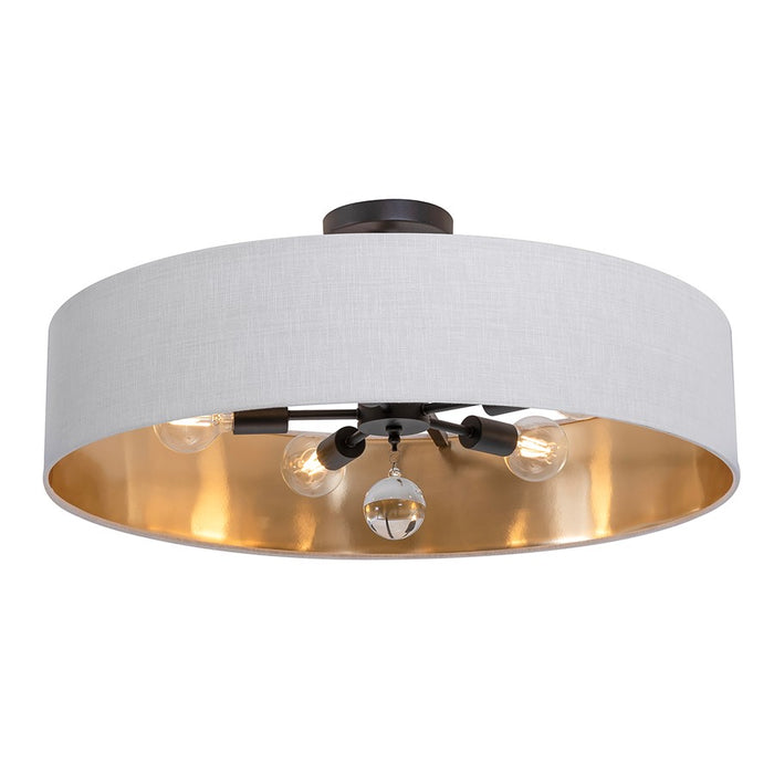 AFX Lighting Celine 5 Light 30" Pendant, Black/White/Gold