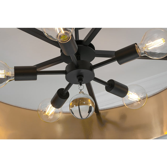 AFX Lighting Celine 5 Light 30" Pendant, Black/White/Gold