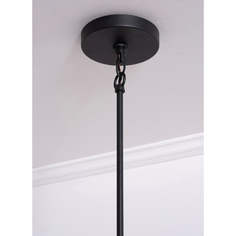 AFX Lighting Celine 5 Light 30" Pendant, Black/White/Silver