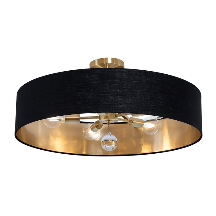 AFX Lighting Celine 5 Light 30" Pendant, Brass/Black/Gold