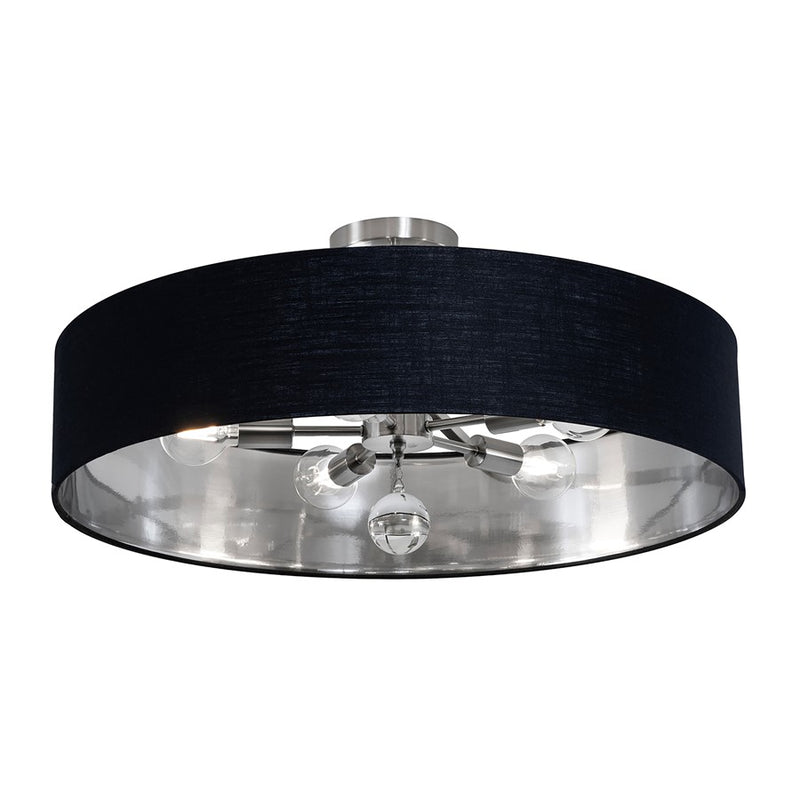 AFX Lighting Celine 5 Light 30" Pendant, Nickel/Black/Silver
