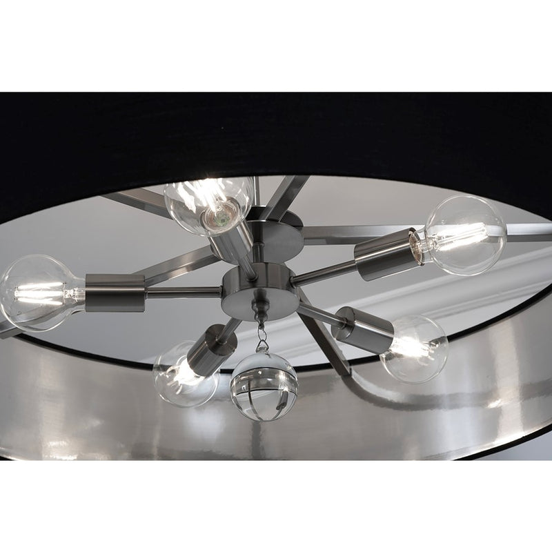AFX Lighting Celine 5 Light 30" Pendant, Nickel/Black/Silver