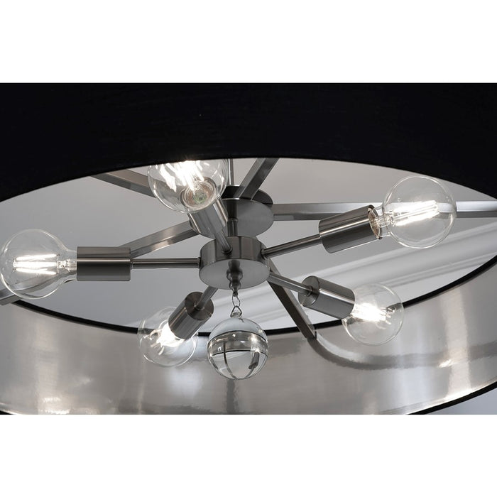 AFX Lighting Celine 5 Light 30" Pendant, Nickel/Black/Silver